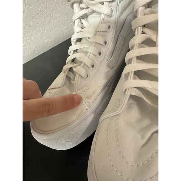 Vans Sk8 Hi Stacked High Top Platform Sneakers White Shoes Women 7 Skateboarding - Picture 7 of 16